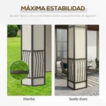 Pavillon Almanzor Outsunny, Doppeldach, braun, 275×365×300 cm – Bild 6