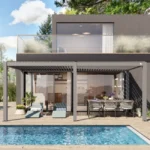 PRIMEYARD Pergola 3 × 6 m mit Aluminium-Pfosten und Aluminium-Lamellendach, Gartenpavillon in Grau – Bild 10