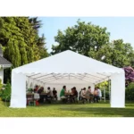 Partyzelt PVC 750, 6×12 m mit verstärktem Bodenrahmen, blau-weiß – Bild 3