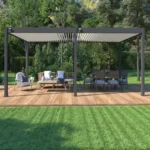 Freistehende bioklimatische Pergola Ombrea VS 4 × 8 m Anthrazit/Weiß – Bild 5
