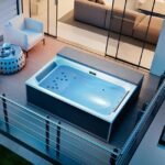 Magic Spa+ für 2 Personen, schwarzes Glas, Kopfteil rechts