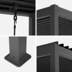 Bioklimatische Aluminium–Stahl-Pergola 3×3 m mit verstellbaren Lamellen – Bild 2