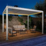 Bioklimatische Aluminium-Pergola 3×4 m mit LED-Beleuchtung