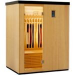 Infrarotsauna mit Carbon- und Vollspektralstrahlern Vertical Black 2450 W, 3 Sitzplätze – SNÖ