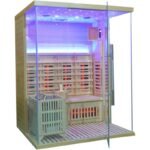Hybridsauna LUXE für 3 Personen mit Infrarot 2800 W + SAWO-Ofen 6000 W – SNÖ